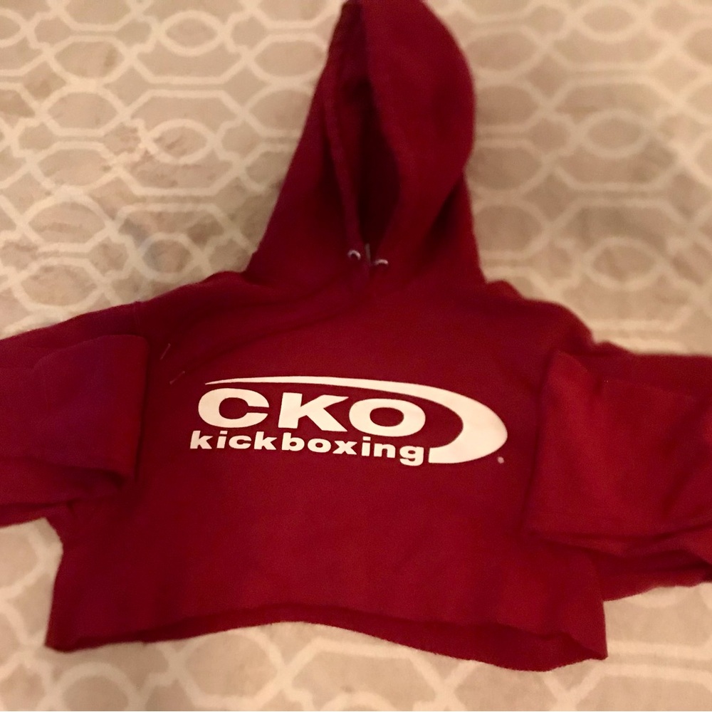 Vibrant Red Fleece Hoodie Sweatshirt